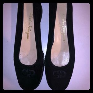 Salvatore Ferragamo Black Suede Shoes